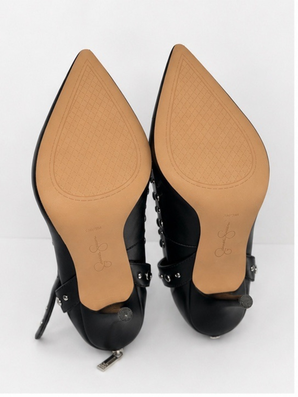 Jessica Simpson Hinjosa Black Studded Ankle-Strap Pointed Toe Heels - Picture 4 of 4